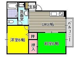 ラフォーレG-1 2DKの間取図画像
