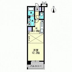 アルファレガロ岡山駅前 1Kの間取図画像