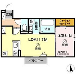オリーブマンション 1LDKの間取図画像