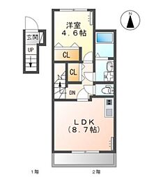 アストラモミジ 1LDKの間取図画像
