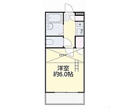 サンハウス 1Kの間取図画像