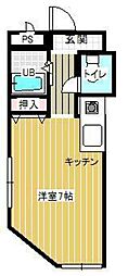 衣笠ビル ワンルームの間取図画像