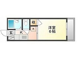 コーポプチ 1Kの間取図画像