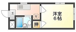 アーバン大供 1Kの間取図画像