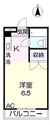 コーポ半田1 1Kの間取図画像