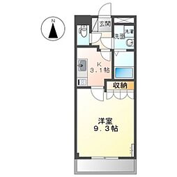 オレンジヒルズ 1Kの間取図画像