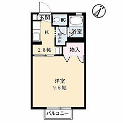 エトワール大松2 1Kの間取図画像