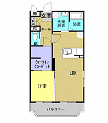 ハレレア 1LDKの間取図画像