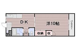 ラ・ピーヌ福島 1DKの間取図画像