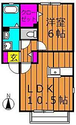 ビッグフォーレスト 1LDKの間取図画像