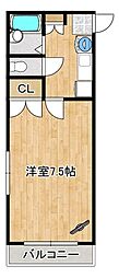 アムラックス2 1Kの間取図画像