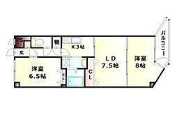 イルサローネ 2LDKの間取図画像