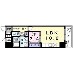 グランツコート2 1LDKの間取図画像