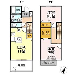 コージーコート大福 2LDKの間取図画像