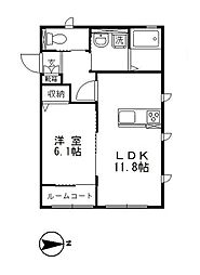 ピュアハイム・アイリス1 1LDKの間取図画像