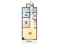 プランドール大供 1LDKの間取図画像