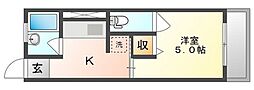 ハイツユタカ 1Kの間取図画像