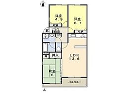 サンハイツ21B 3LDKの間取図画像