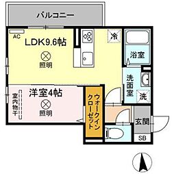 クラヴィエ響/奏 1LDKの間取図画像