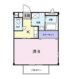 メゾン・ド・マサ 1Kの間取図画像