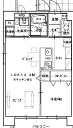 PIAGLORIA東古松 1LDKの間取図画像