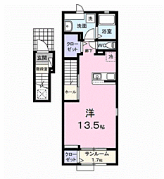 レンジ 雄町 ワンルームの間取図画像