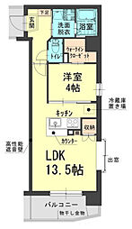 アミスタ 1LDKの間取図画像