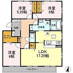 コンシアンスC 3LDKの間取図画像