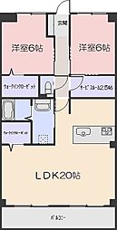 アルファスマート野田 2SLDKの間取図画像