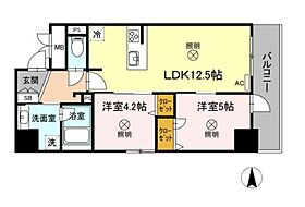 岡山県岡山市北区表町2丁目（賃貸マンション2LDK・7階・50.55㎡） その2