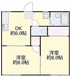 ローゼハイツ 2DKの間取図画像