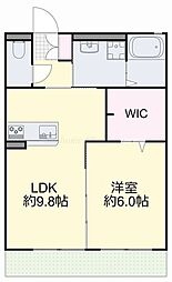 ハイム綾A 1LDKの間取図画像