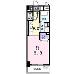 プチラパン 1Kの間取図画像