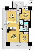 岡山県岡山市北区田町2丁目（賃貸マンション3LDK・4階・66.97㎡） その2