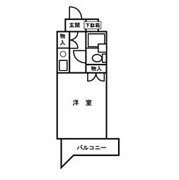 バス 市役所入口下車 徒歩3分の賃貸マンション 7階ワンルームの間取り
