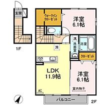 岡山県岡山市南区福島1丁目（賃貸アパート2LDK・2階・63.21㎡） その2