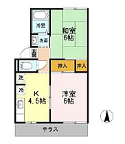 岡山県岡山市北区平田（賃貸アパート2K・1階・37.30㎡） その2