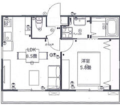 岡山県岡山市北区万成西町（賃貸アパート1LDK・2階・33.12㎡） その2