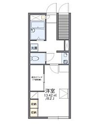 レオパレスハピネス米倉 1Kの間取図画像