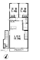 岡山県岡山市北区北方2丁目（賃貸アパート2LDK・2階・67.36㎡） その2