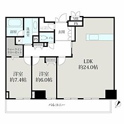 エスリード長堀タワー 2LDKの間取図画像