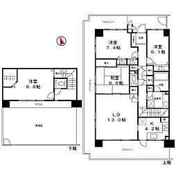 東急ドエルアルス明石朝霧台 4LDKの間取図画像