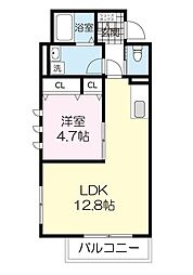 ミッドテラス仙台上杉 1LDKの間取図画像