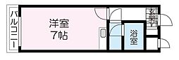 朝日プラザ立町 ワンルームの間取図画像