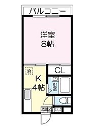 ジュネス上杉 1Kの間取図画像