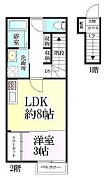 アパート 1LDKの間取図画像