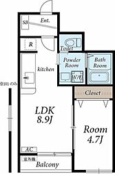 クレスト7 1LDKの間取図画像