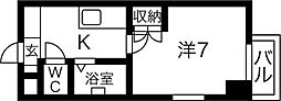 アイショウプラザ旭ヶ丘5 1Kの間取図画像