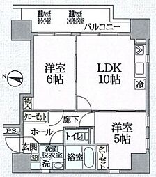 ディオヒルズ二日町 2LDKの間取図画像