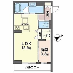 レフィシア小田原 1LDKの間取図画像